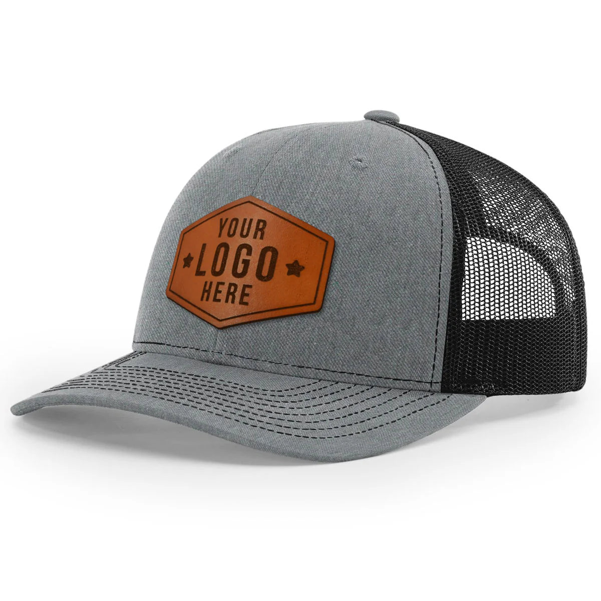 Your Logo Here Leather Patch Richardson 112 Trucker Hat