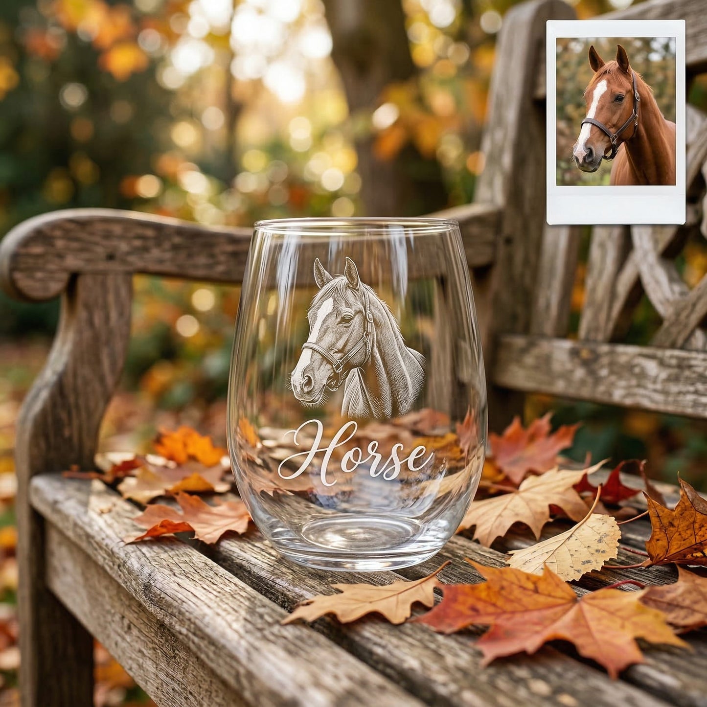 Custom Photo Horse Wine Glass | Personalized Horse Wine Glass | Gift For Horse Lovers