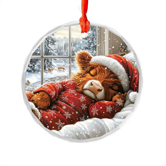 Highland Cow Sleeping In Bed Design 3