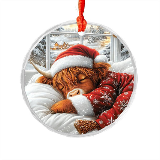 Highland Cow Sleeping In Bed Design 2