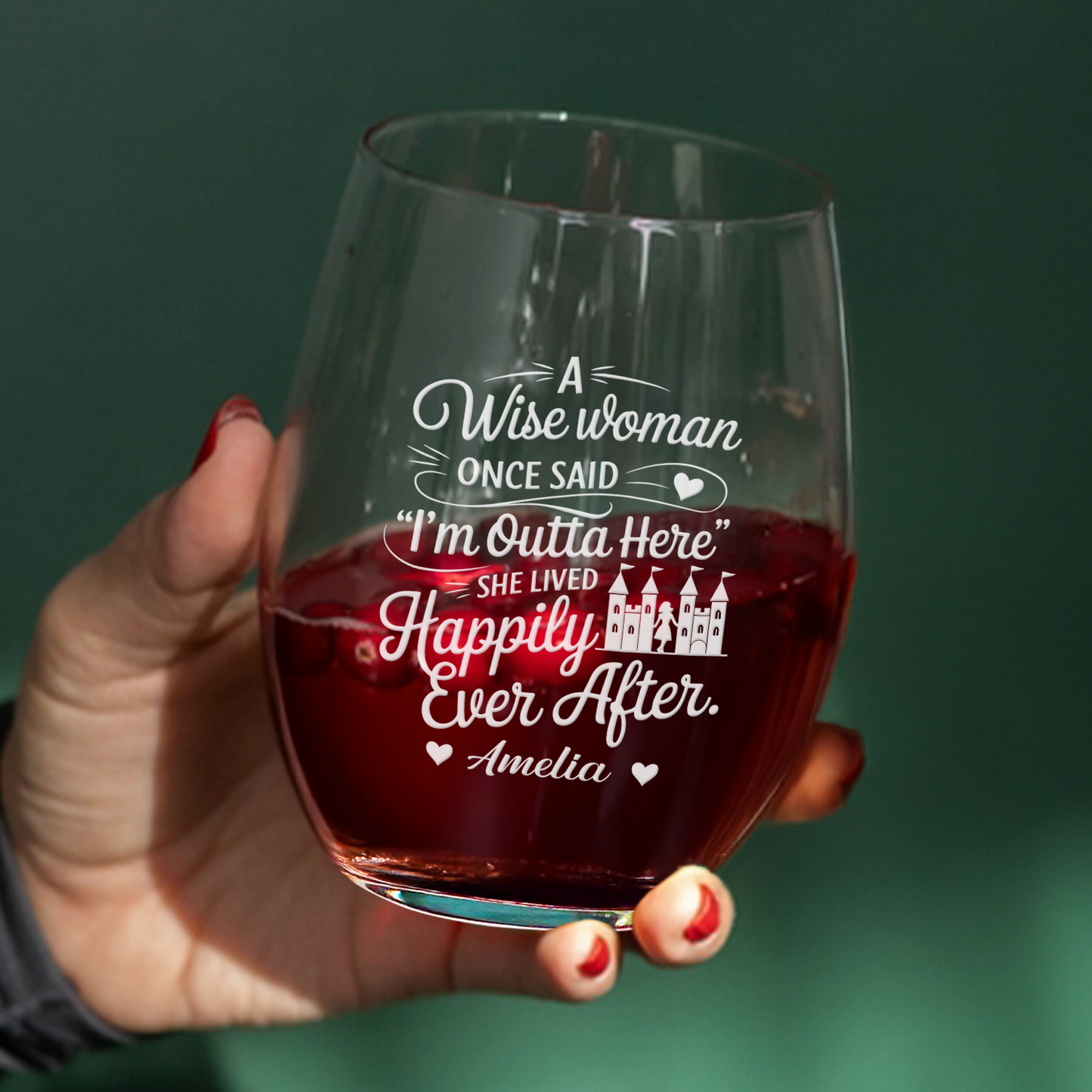 A Wise Woman Once Said Beer Wine Glass - Funny Woman Whiskey Cup - Birthday Gift For Mom Grandma Mother Day- Engraved Cups