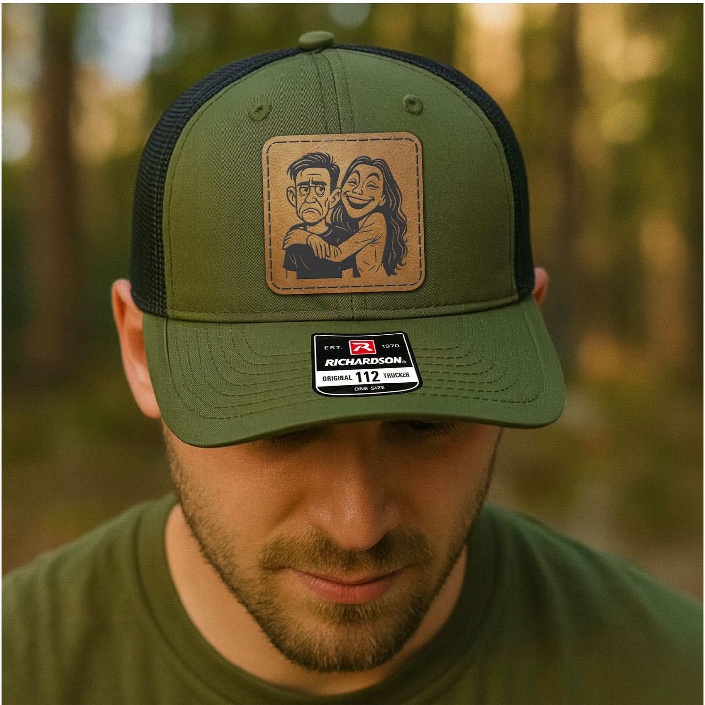 Custom Family Trucker Hat – Personalized Cartoon Portrait Hat from Photo | Couple or Family Gift VHA163
