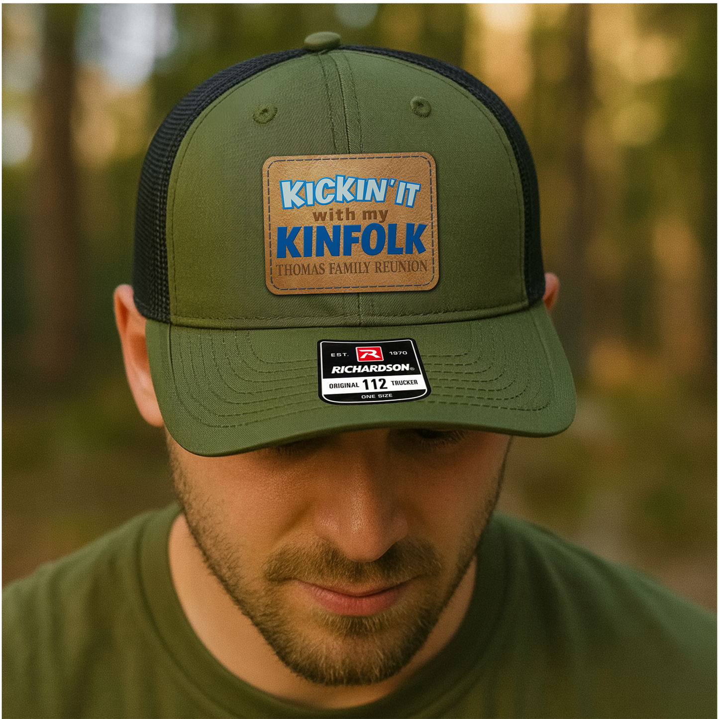 Family Trucker Hat – “Kickin’ It With My Kinfolk” Personalized Reunion Cap for Adults & Kids VHA163