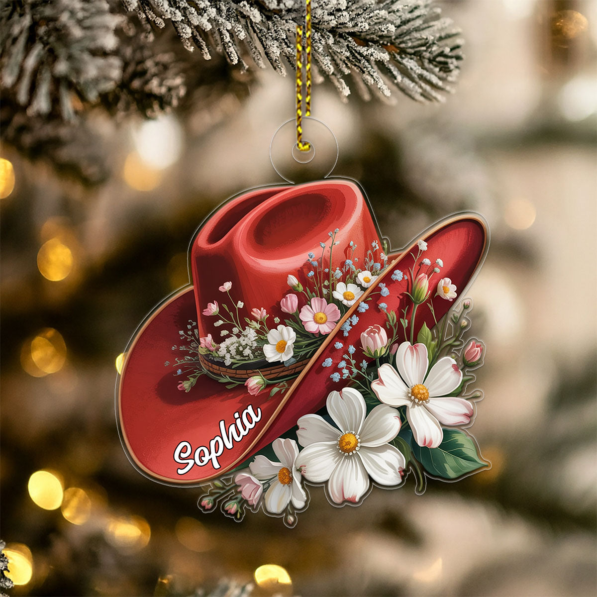 Custom Name Cowboy Hat Floral