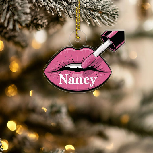 Personalized Sexy Lips Ornament, Custom Lipstick Lips Ornament, Adult Gag Gift, Holiday Decoration, Sexy Girl Ornament, Funny Ornament