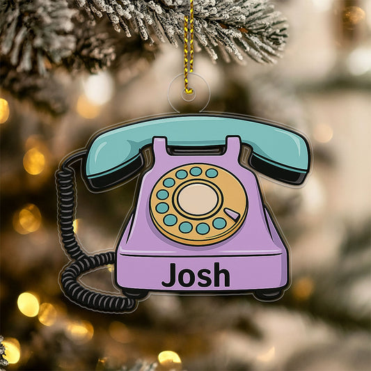 Personalized Telephone Ornament, Custom Christmas Ornament, Vintage Phone Decoration, Nostalgia Gift, Unique Holiday Keepsake