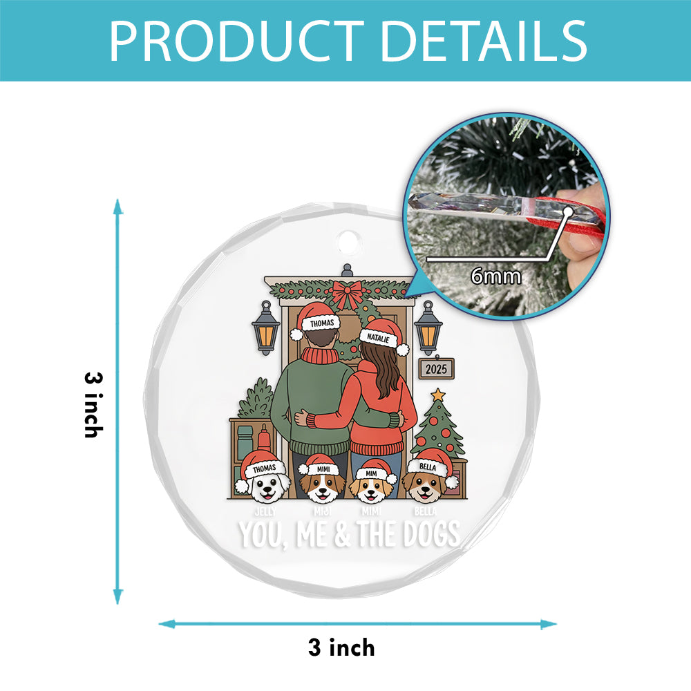 Personalized Farmhouse Couple Christmas Ornament with Optional Pet Dog Cat2