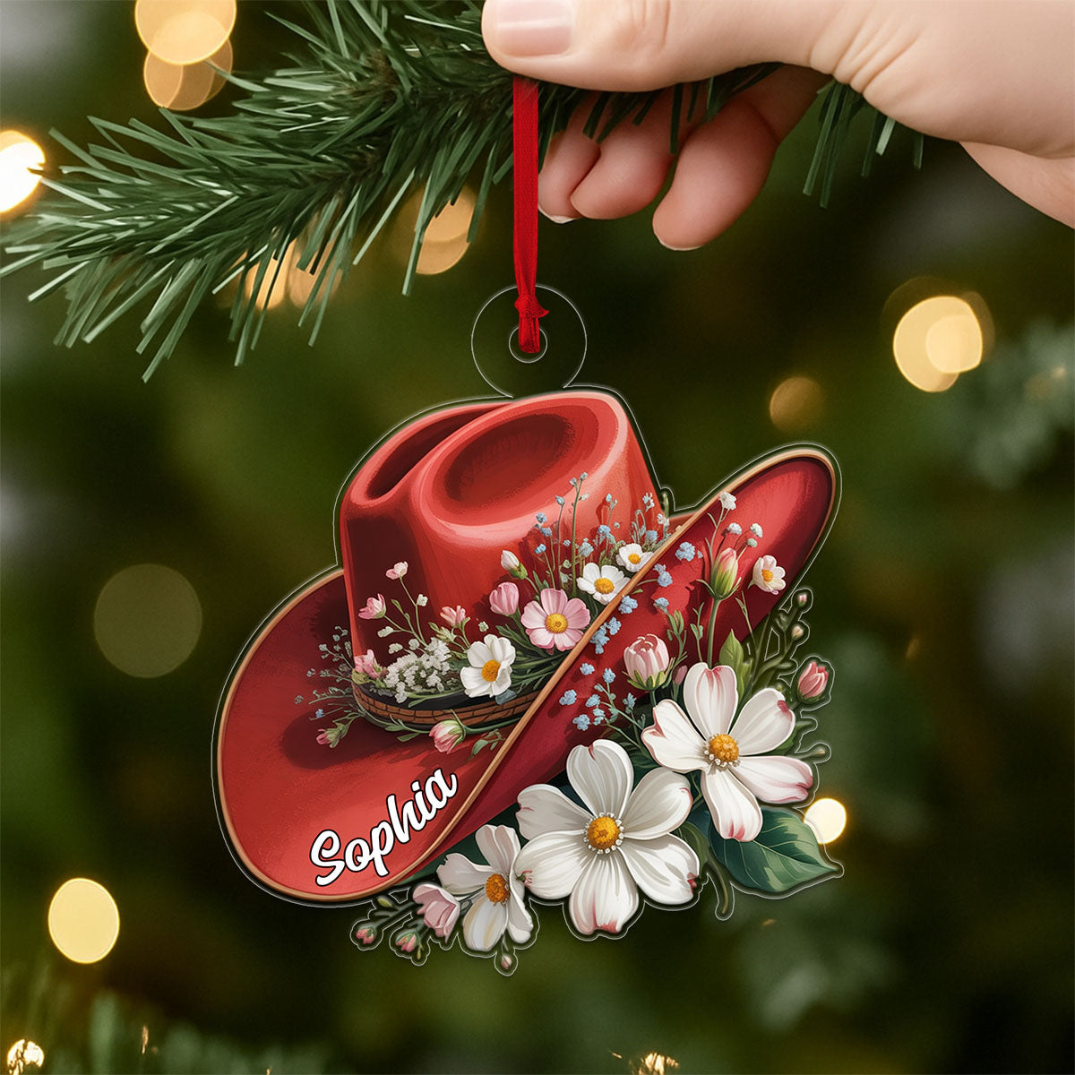 Custom Name Cowboy Hat Floral