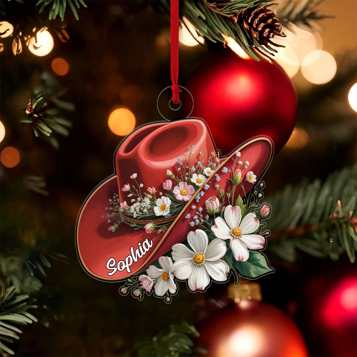 Custom Name Cowboy Hat Floral