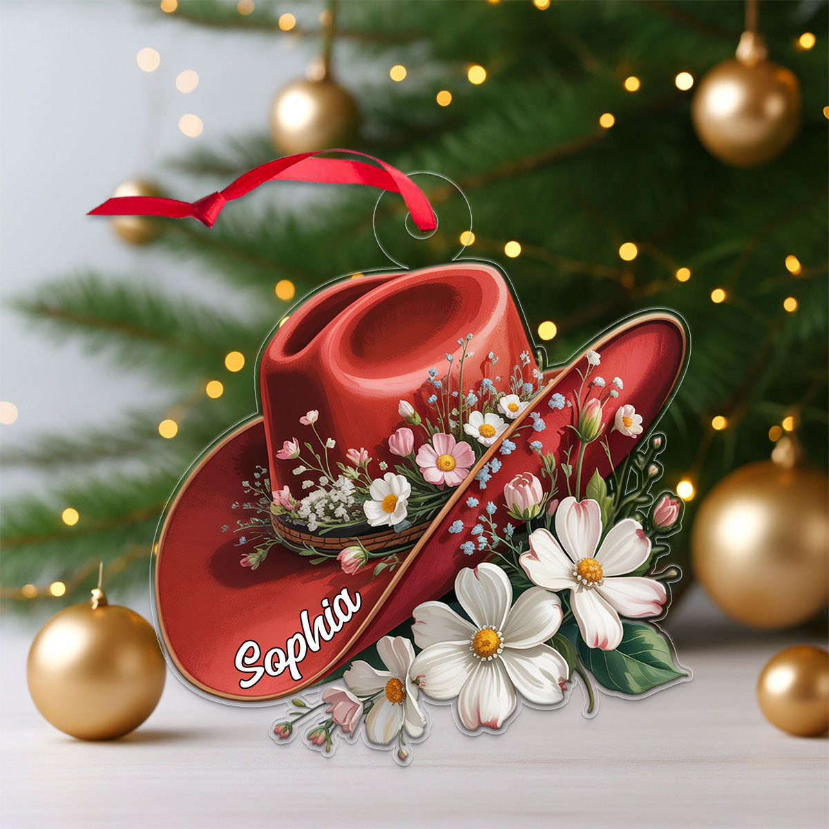 Custom Name Cowboy Hat Floral