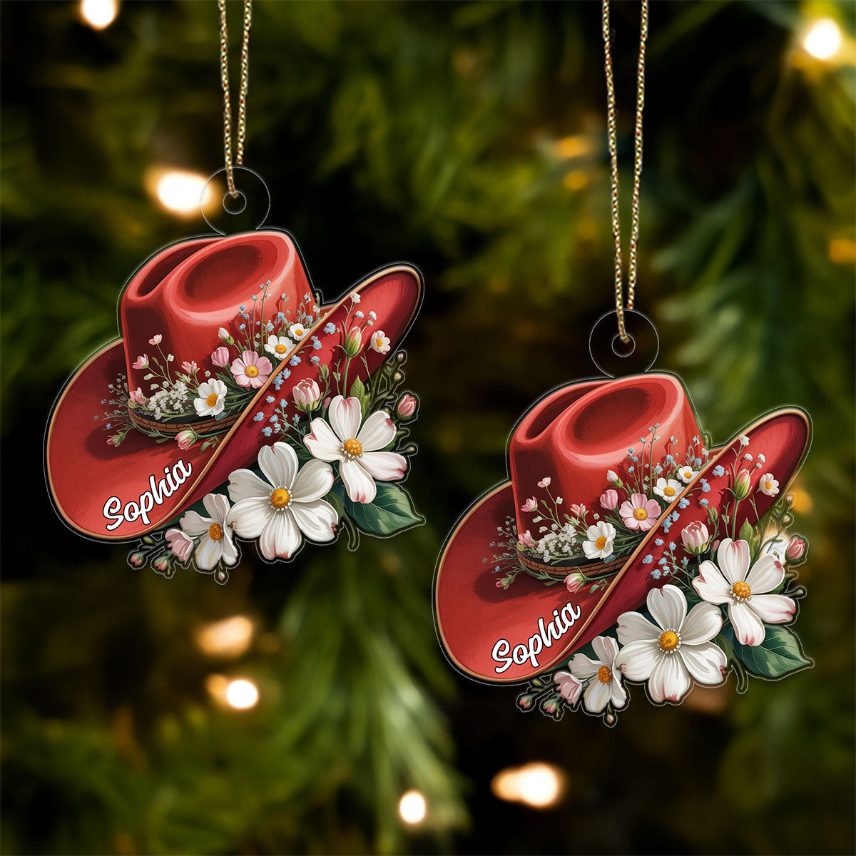 Custom Name Cowboy Hat Floral