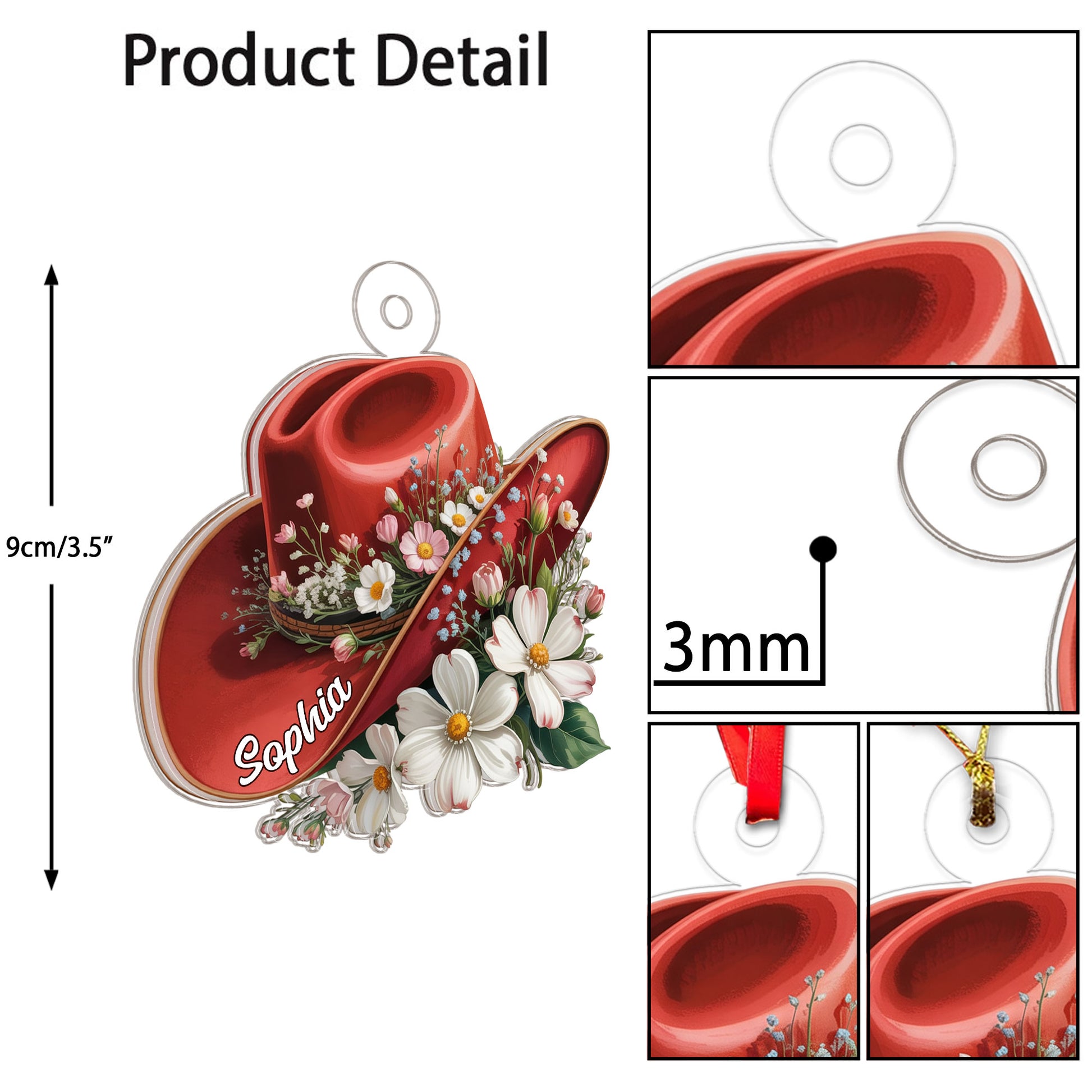 Custom Name Cowboy Hat Floral