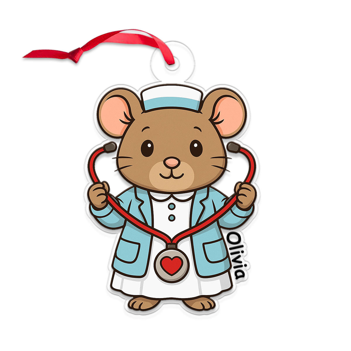 Custom Name Nurse Mouse