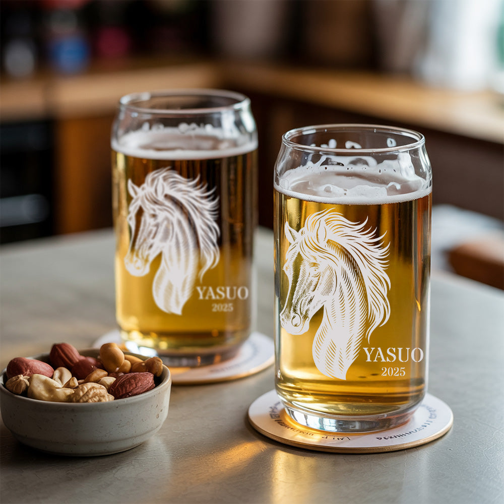 Custom Photo Horse Beer Can Glass | Personalized Gift for Pet Owners | Gift For Pet Lover TNNGL47