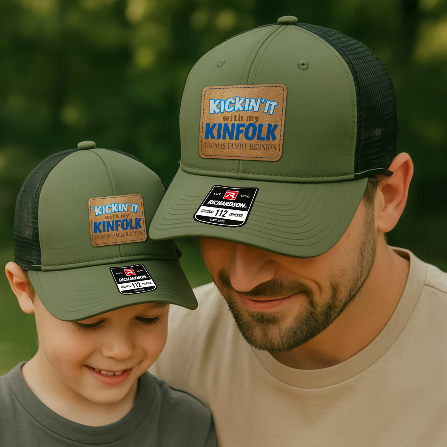 Family Trucker Hat – “Kickin’ It With My Kinfolk” Personalized Reunion Cap for Adults & Kids VHA163