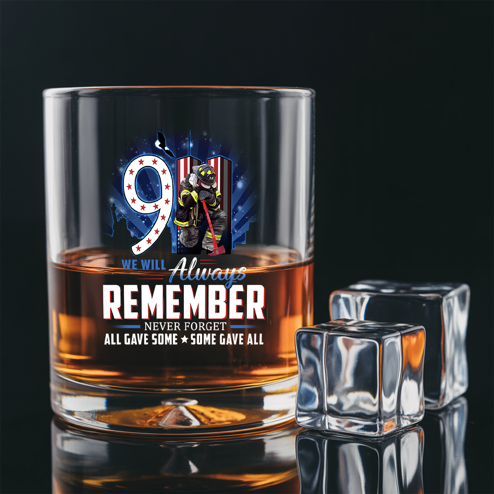 911 We Will Always Remember All Gave Some Some Gave All Decanter Set, Gift For Fireman, First Responder Gift TNN048