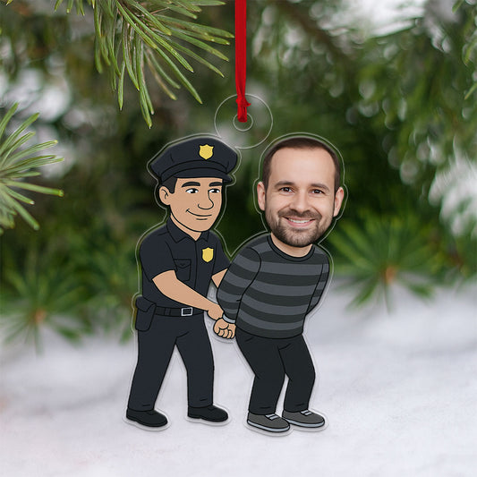 Personalized Thief Ornament with Custom Photo, Funny Christmas Decoration, Adult Humor Gag Gift, Unique Xmas Ornament