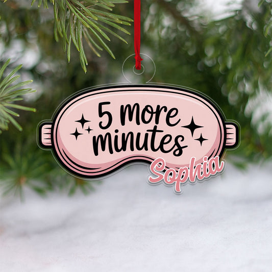 Personalized Sleep Mask Ornament, Custom Funny Christmas Ornament, Sleep Lover Gift, Self Care Holiday Decoration, Unique Cozy Keepsake