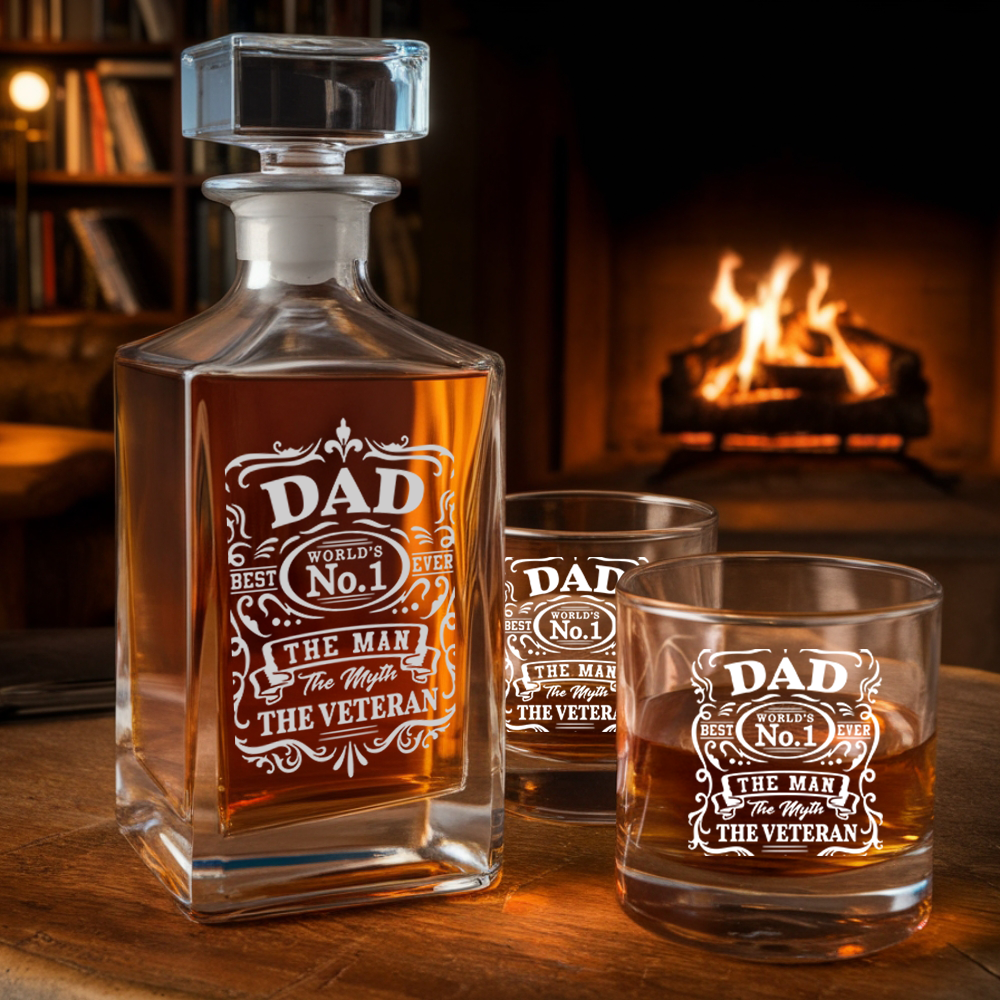 Personalized Uncle The Man The Myth The Legend Decanter and Glasses Set, Patriotic Gift for Veterans, Gift For Independence Day TND094