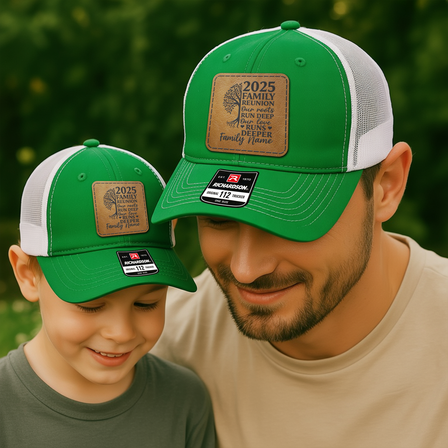 Custom Family Trucker Hat – “Our Roots Run Deep, Our Love Runs Deeper” 2025 Reunion Cap with Personalized Family Name VHA163