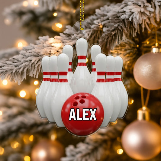 Custom Name Bowling Player copy Acrylic Ornament Christmas Gift
