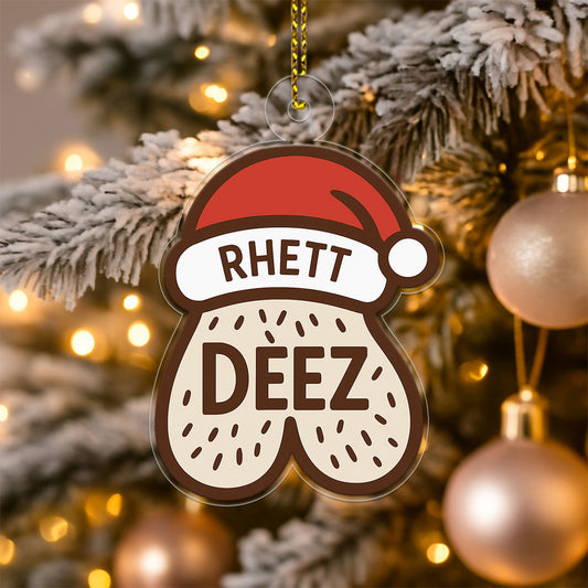Personalized Funny Deez Nuts Ornament, Custom Gag Christmas Ornament, Adult Humor Ornament, Holiday Joke Decoration, Meme Gift for Friends