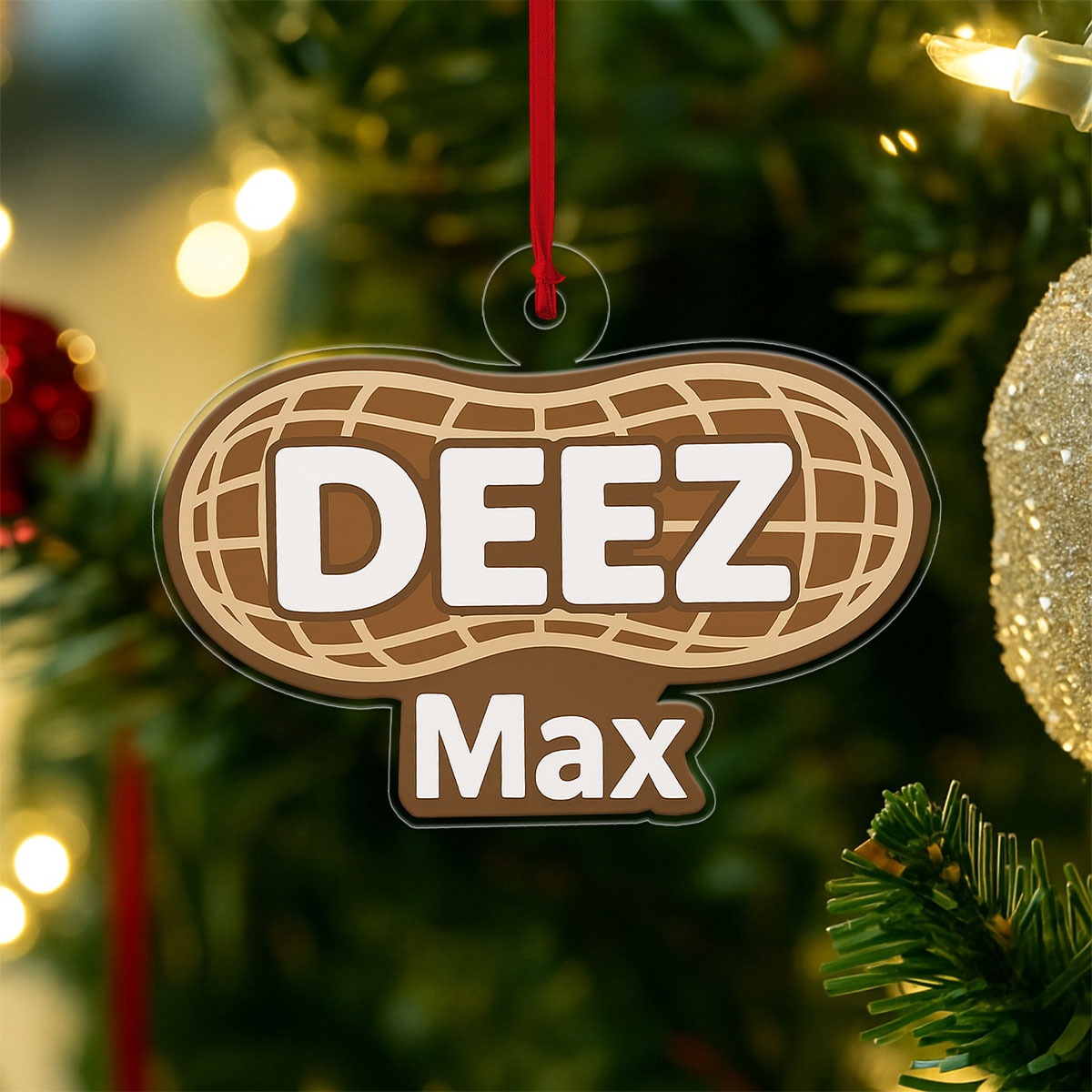 Personalized Deez Nuts Ornament, Funny Meme Gag Gift, Christmas Ornament, Holiday Humor Decoration, Adult Christmas Keepsake