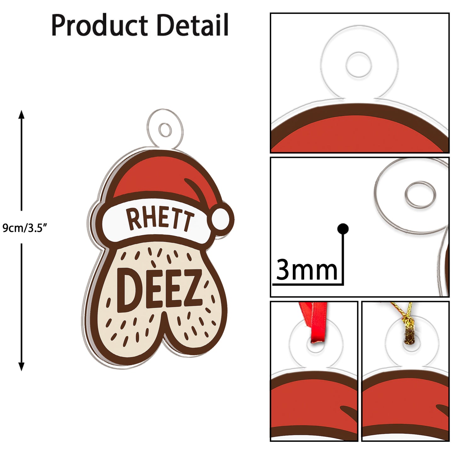 Personalized Funny Deez Nuts Ornament, Custom Gag Christmas Ornament, Adult Humor Ornament, Holiday Joke Decoration, Meme Gift for Friends