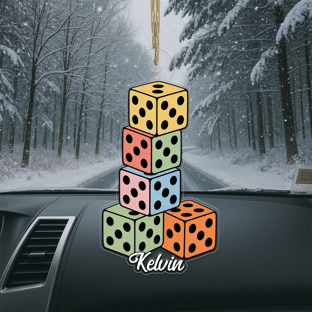 Personalized Dices Ornament, Custom Casino Christmas Ornament, Board Game Lover Gift, Holiday Gaming Decoration, Unique Xmas Keepsake