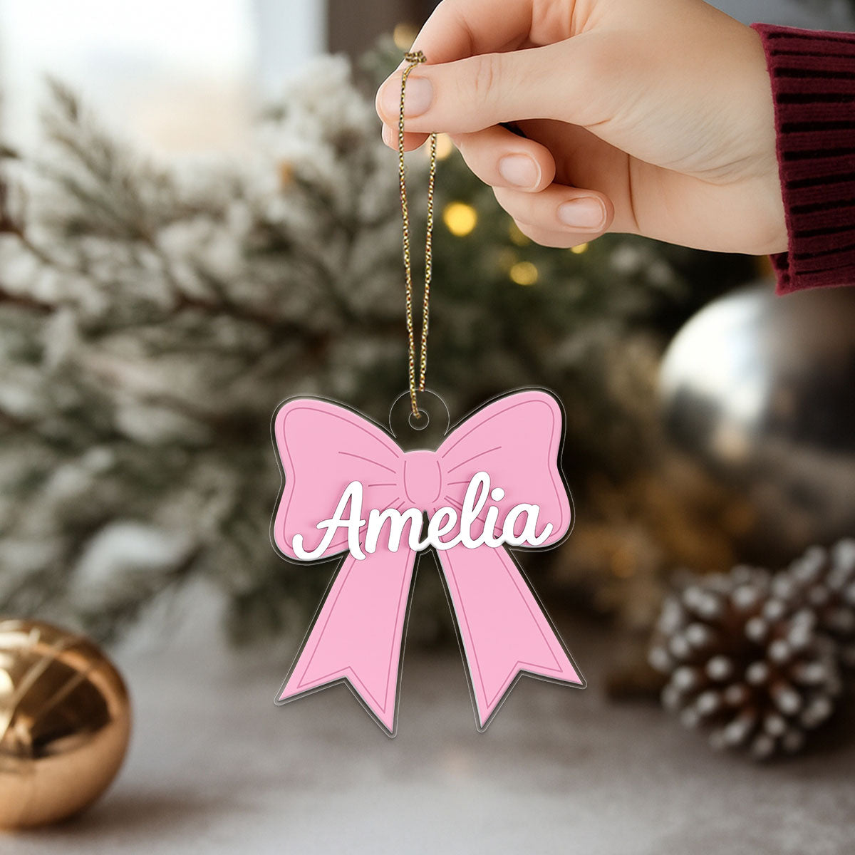 Personalized Pink Bow