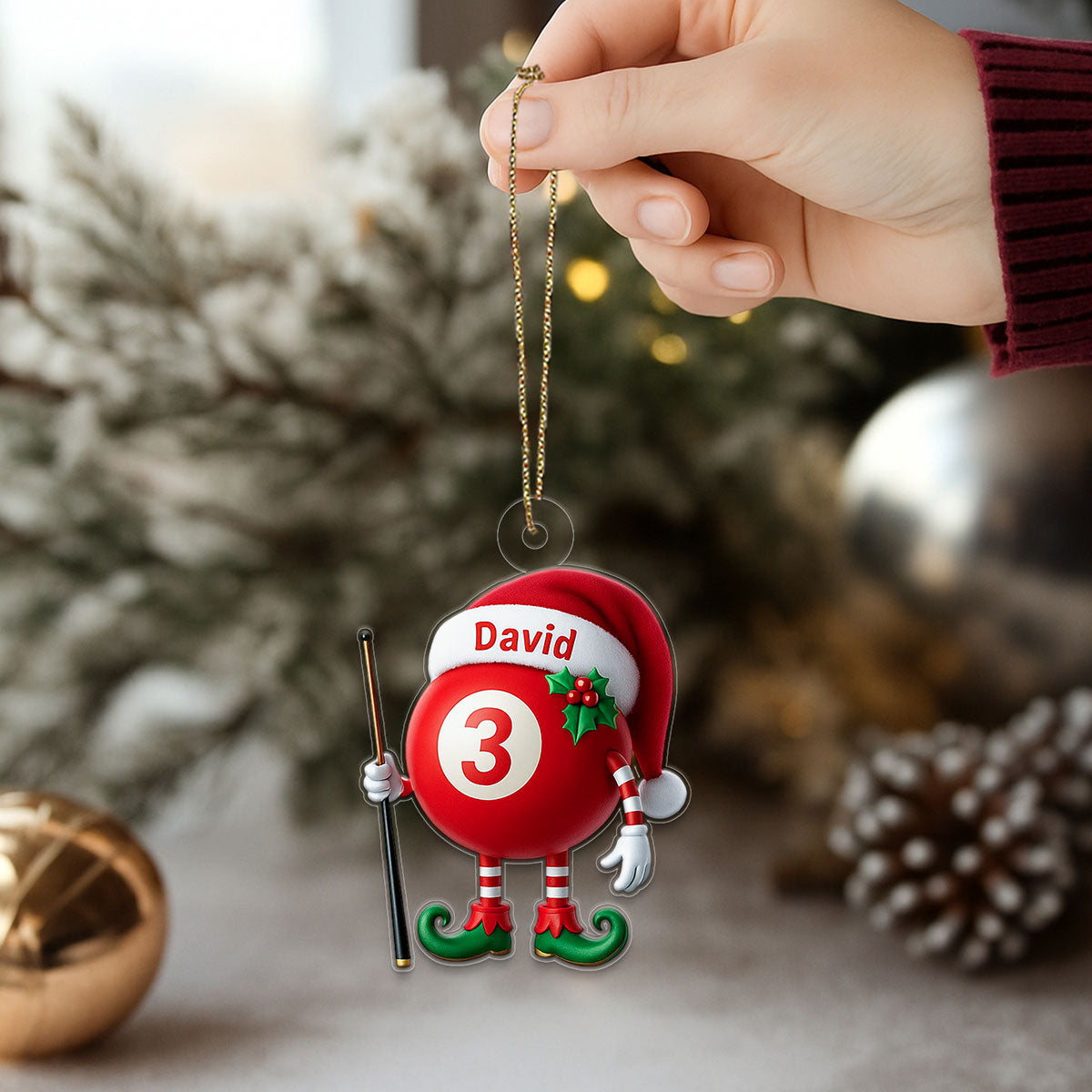 Custom Name Billiard Christmas
