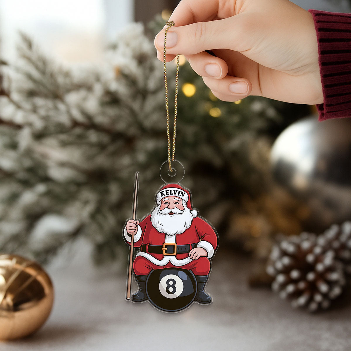 Custom Name Billiard Santa Claus
