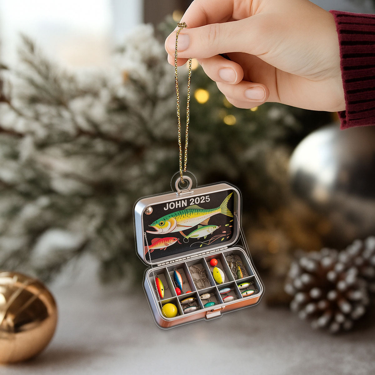 Fishing Tackle Box Acrylic Ornament Christmas Gift