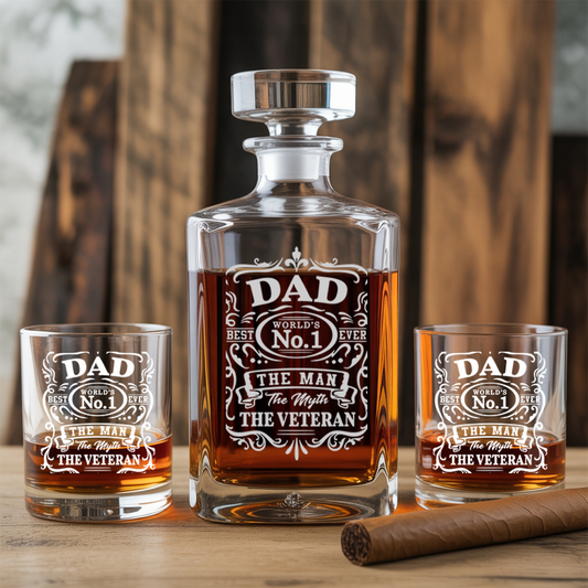 Personalized Uncle The Man The Myth The Legend Decanter and Glasses Set, Patriotic Gift for Veterans, Gift For Independence Day TND094