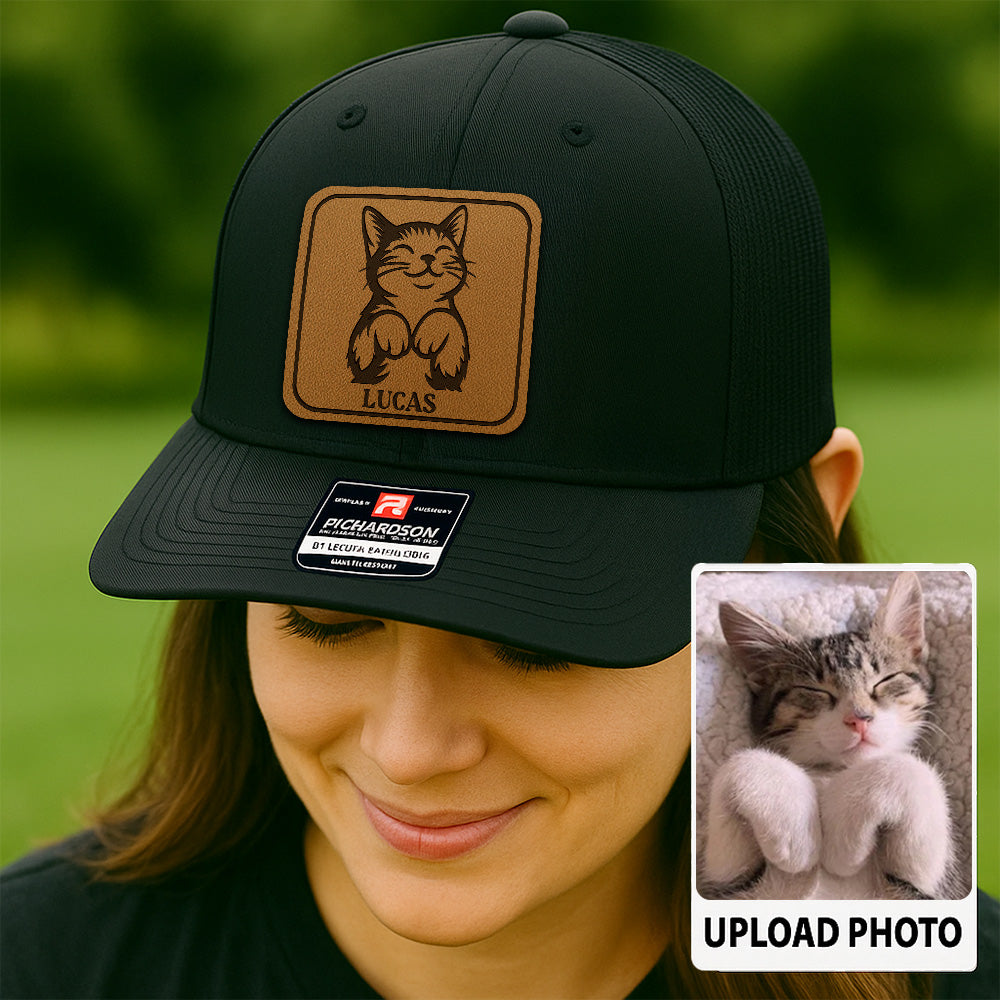 Custom Cat Photo Trucker Hat | Personalized Cat Photo Hat For Cat Owners | Cat Lovers Gift TNGANSP039