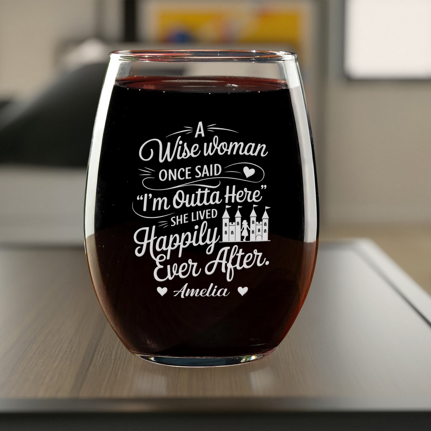 A Wise Woman Once Said Beer Wine Glass - Funny Woman Whiskey Cup - Birthday Gift For Mom Grandma Mother Day- Engraved Cups