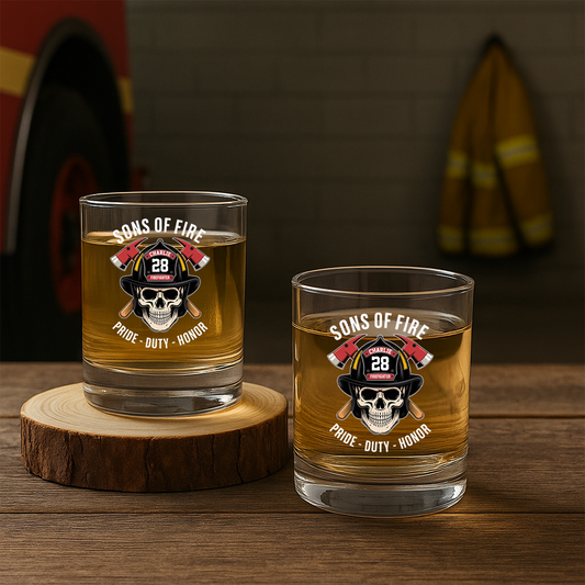 Personalized Firefighter Till The Day I Die Decanter Set, Gift For Fireman, First Responder Gift TNN036