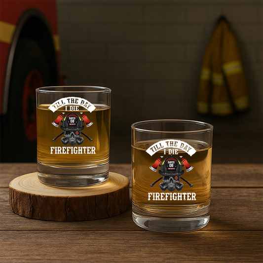 Personalized Firefighter Till The Day I Die Decanter Set, Gift For Fireman, First Responder Gift TNN035