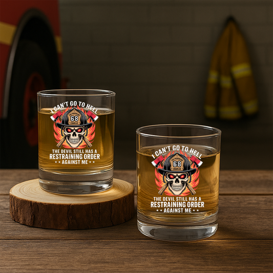 Personalized Firefighter I Can't Go To Hell Decanter, Gift For Fireman Decanter With Whiskey Glasses Set, First Responder Gift TNN028