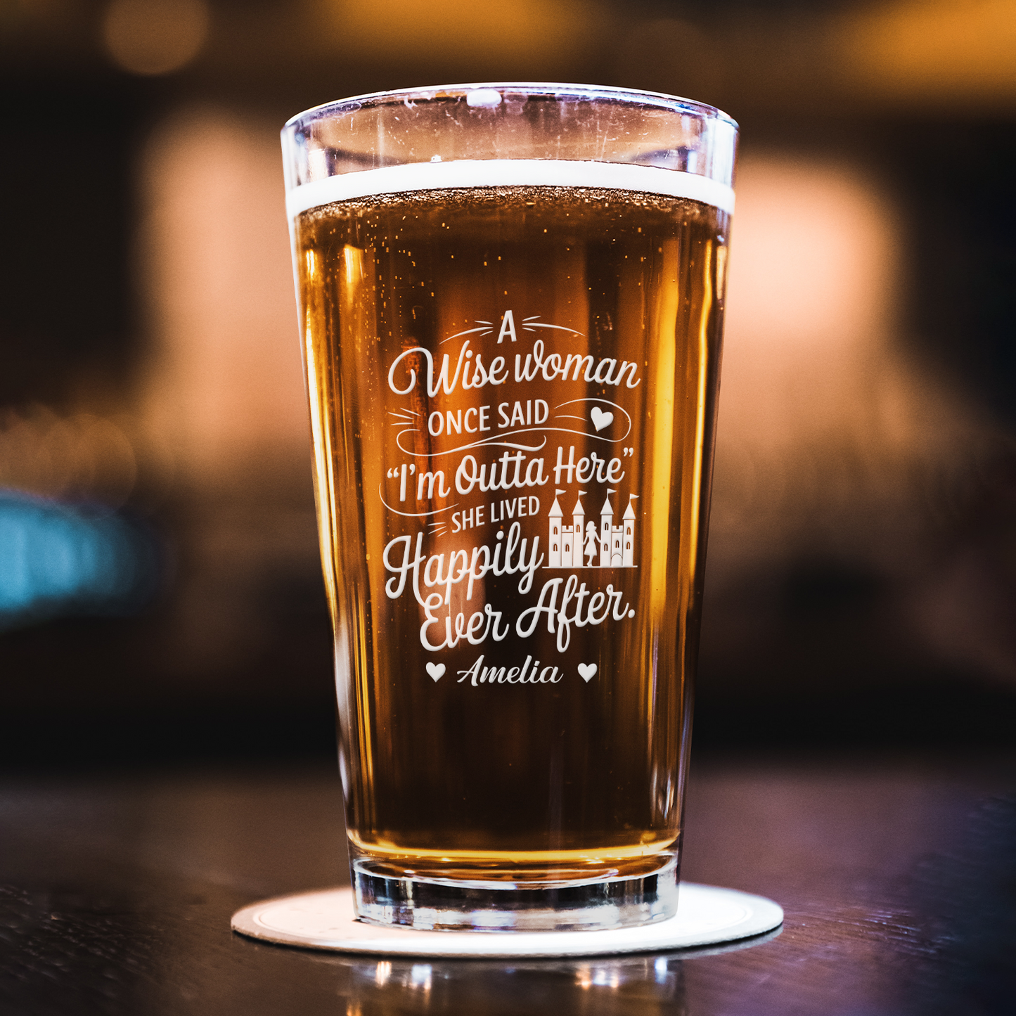 A Wise Woman Once Said Beer Wine Glass - Funny Woman Whiskey Cup - Birthday Gift For Mom Grandma Mother Day- Engraved Cups