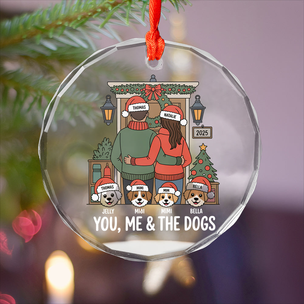 Personalized Farmhouse Couple Christmas Ornament with Optional Pet Dog Cat2