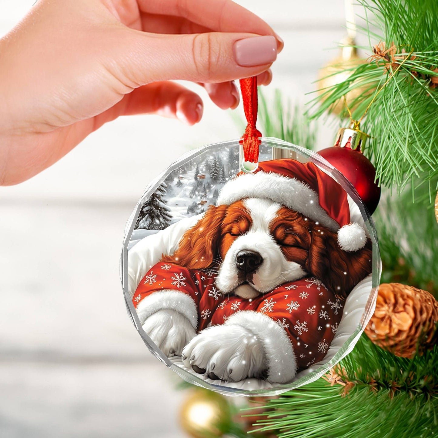 Saint Bernard Dog Sleeping In Bed Design 1