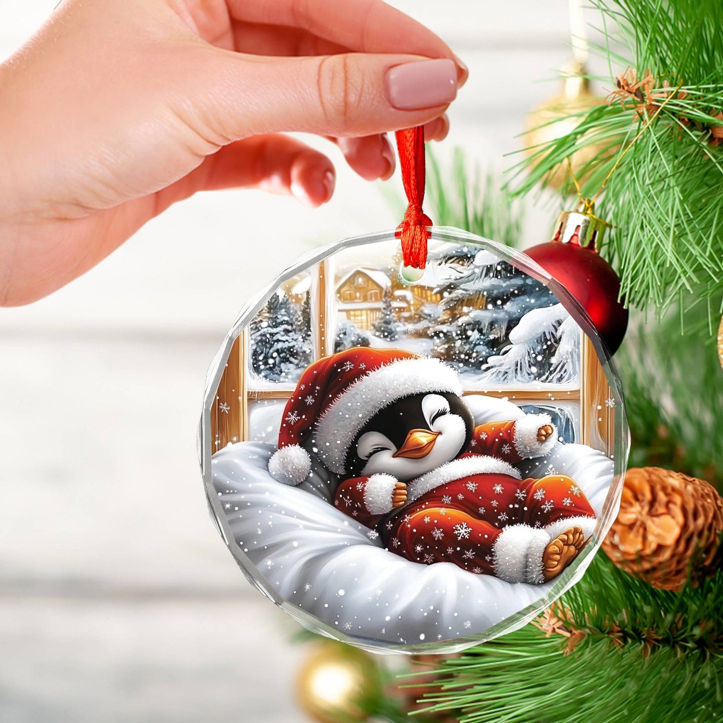 Penguin Sleeping In Bed Design 2