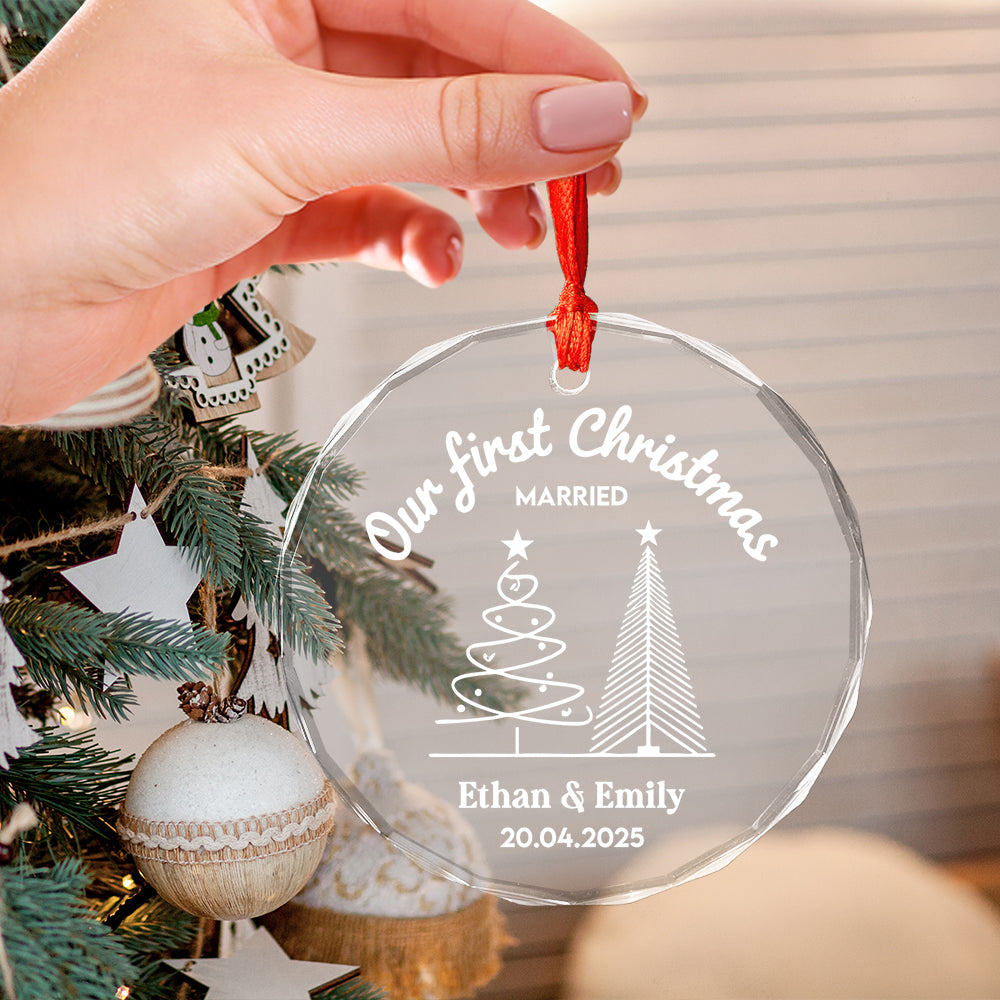 Custom First Christmas Married Ornament