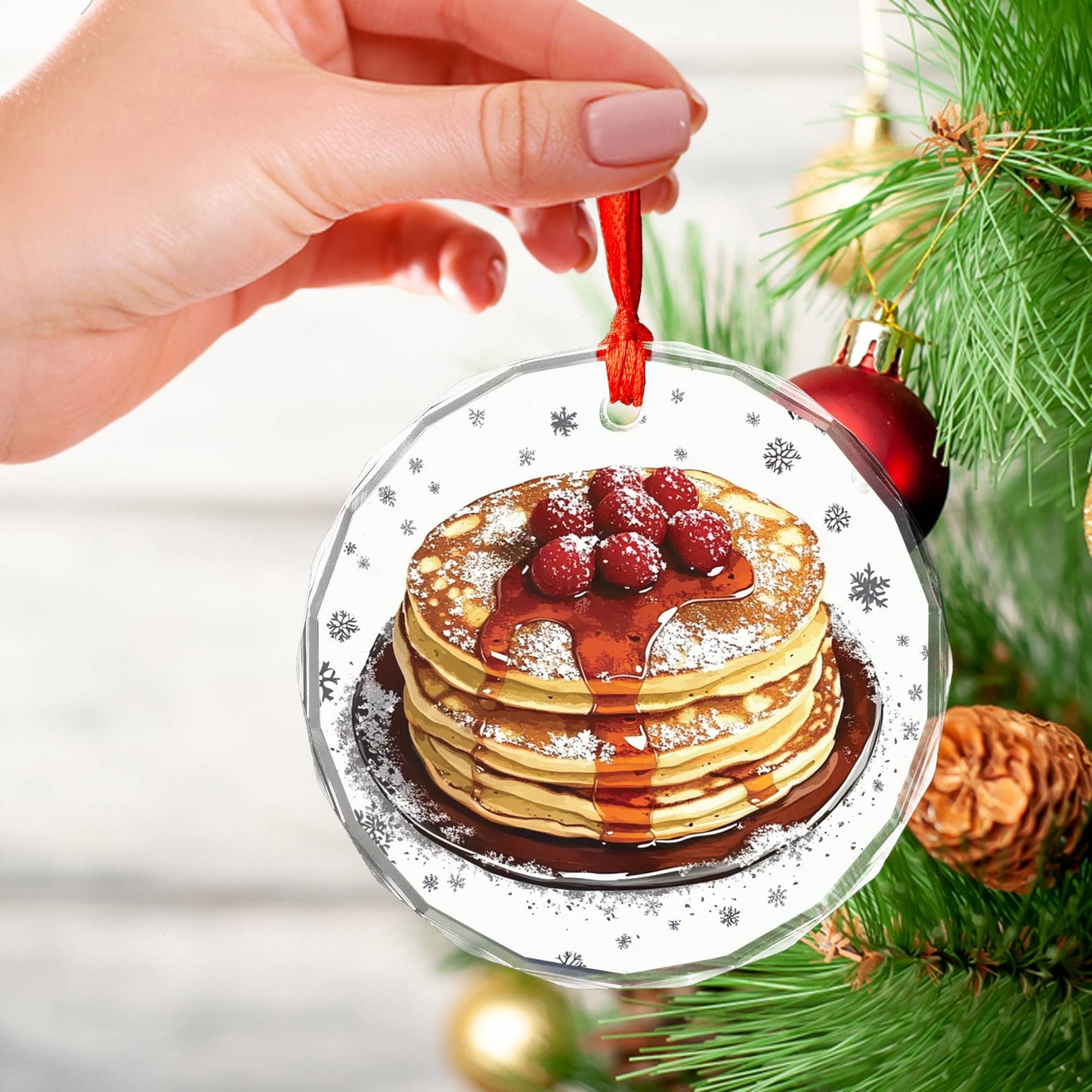 Pancakes with Maple Syrup Close up Design 2