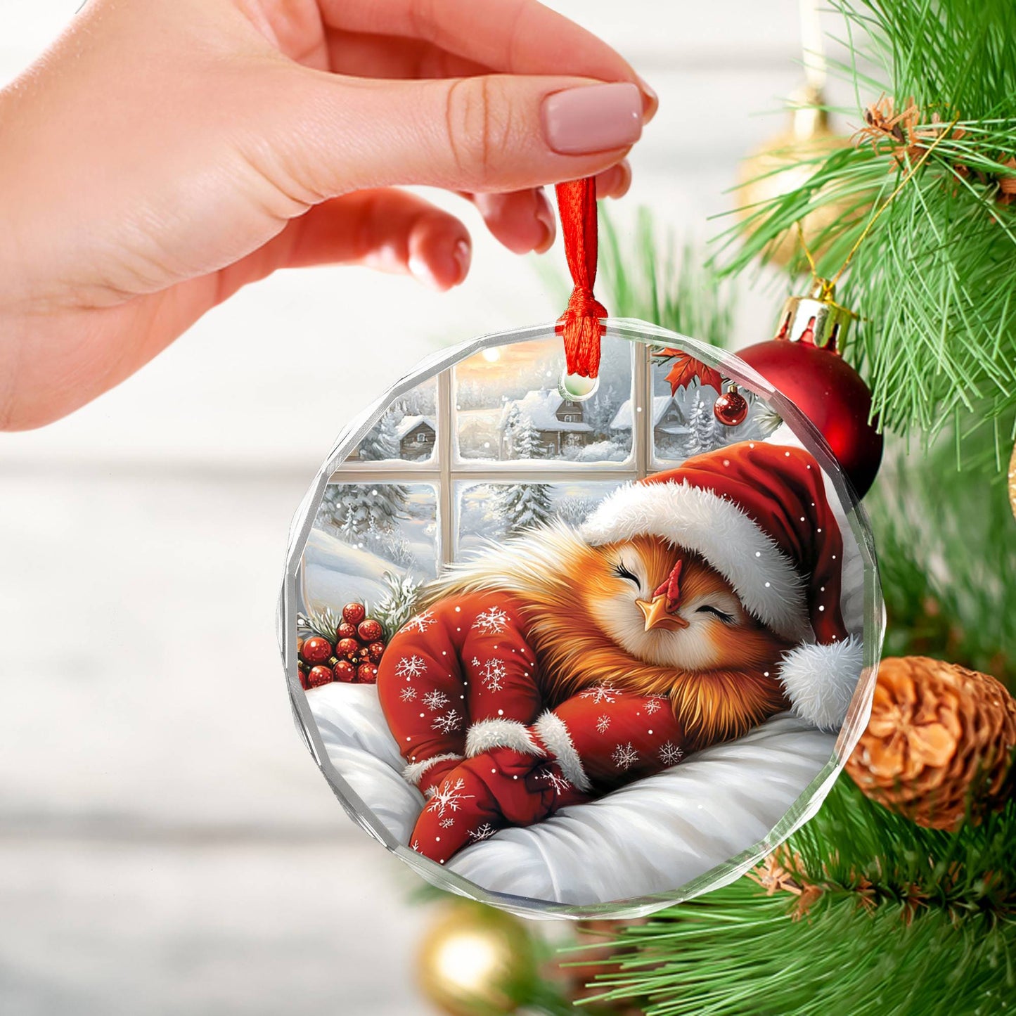 Rooster Sleeping In Bed Design 3