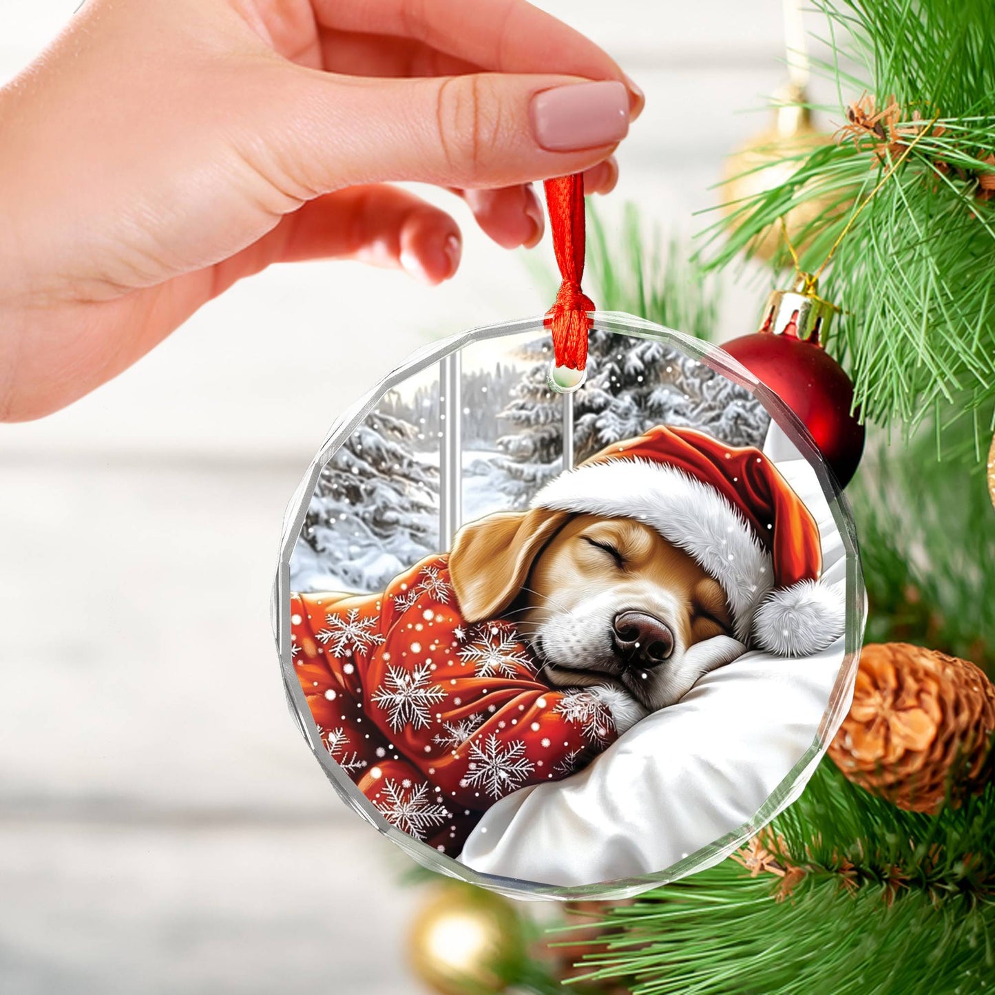 Labrador Retriever Dog Sleeping In Bed Design 1