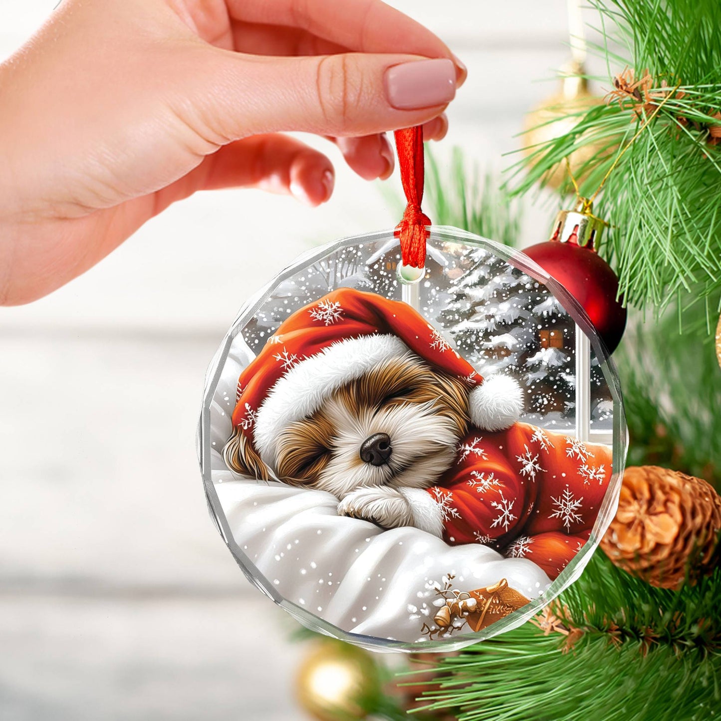 Shih Tzu Dog Sleeping In Bed Design 3