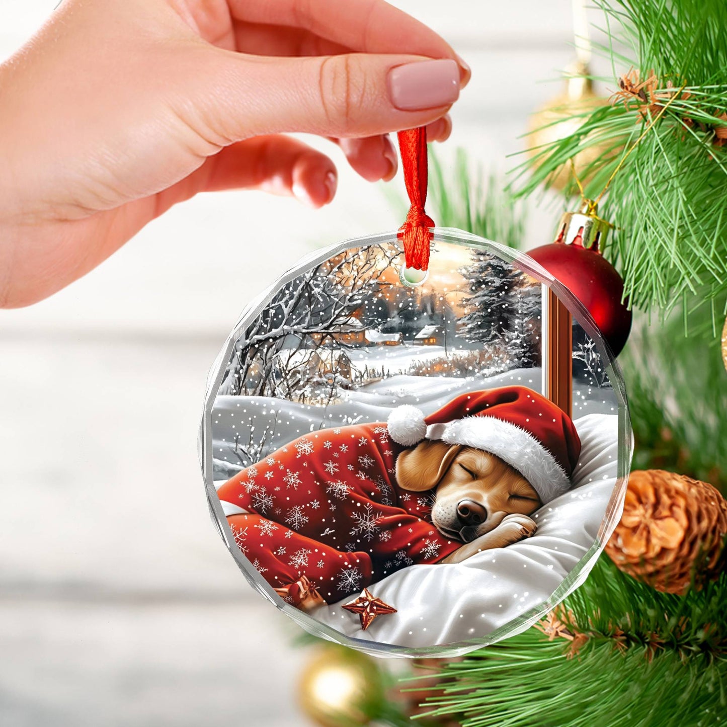 Labrador Retriever Dog Sleeping In Bed Design 2