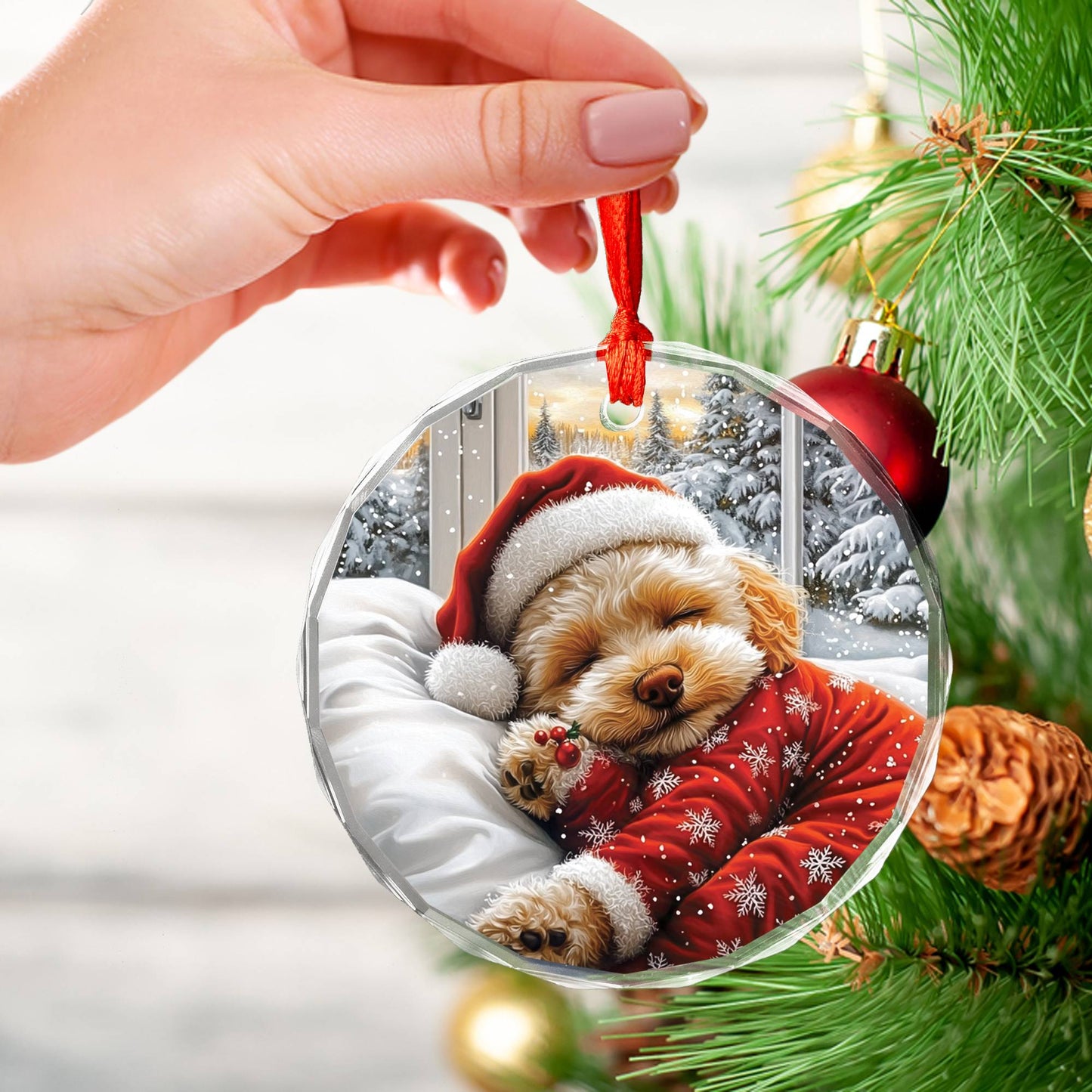 Poodle Dog Sleeping In Bed Design 3